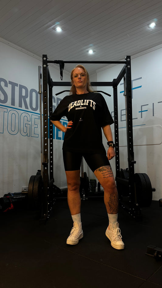 &ldquo;Deadlift &amp; Doughnuts&rdquo; Oversized Boxy Tee 