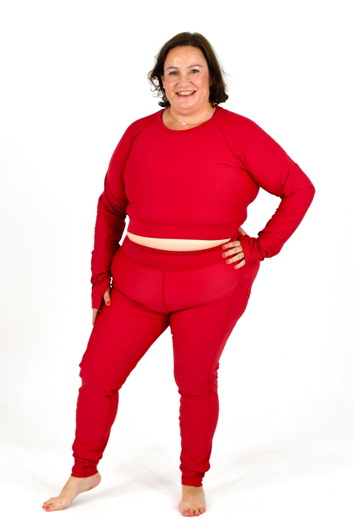 Evolve Cropped Top with Thumb Holes XXXL / Jester Red