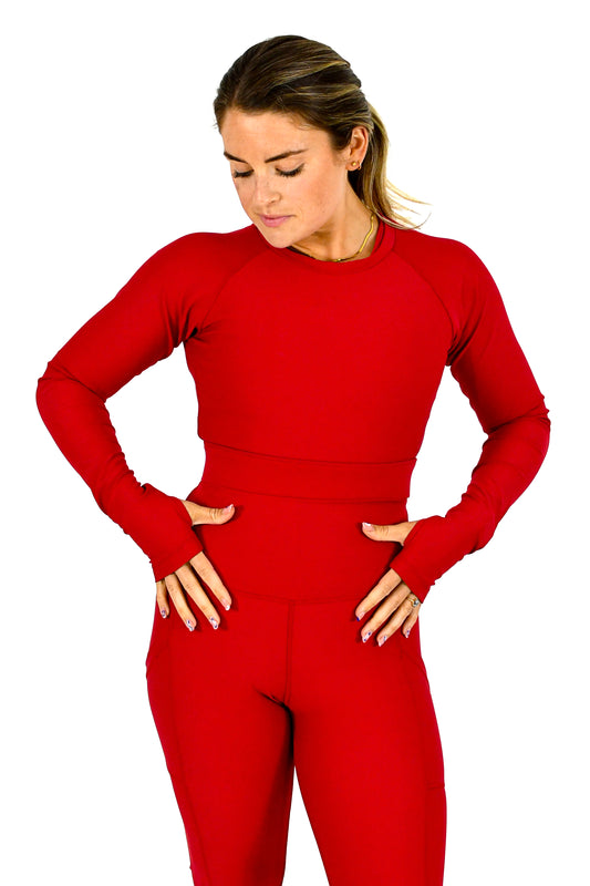Evolve Cropped Top with Thumb Holes 